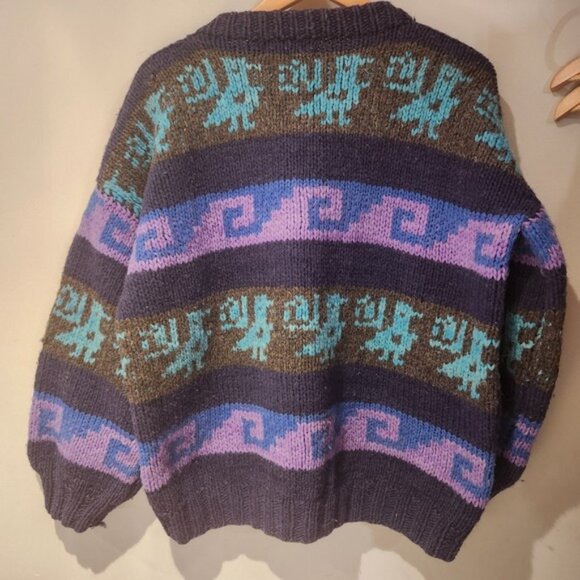 Backcountry 100%‎ Wool Sweater Colorful Pattern Handmade In Ecuador large/xl - Picture 4 of 7